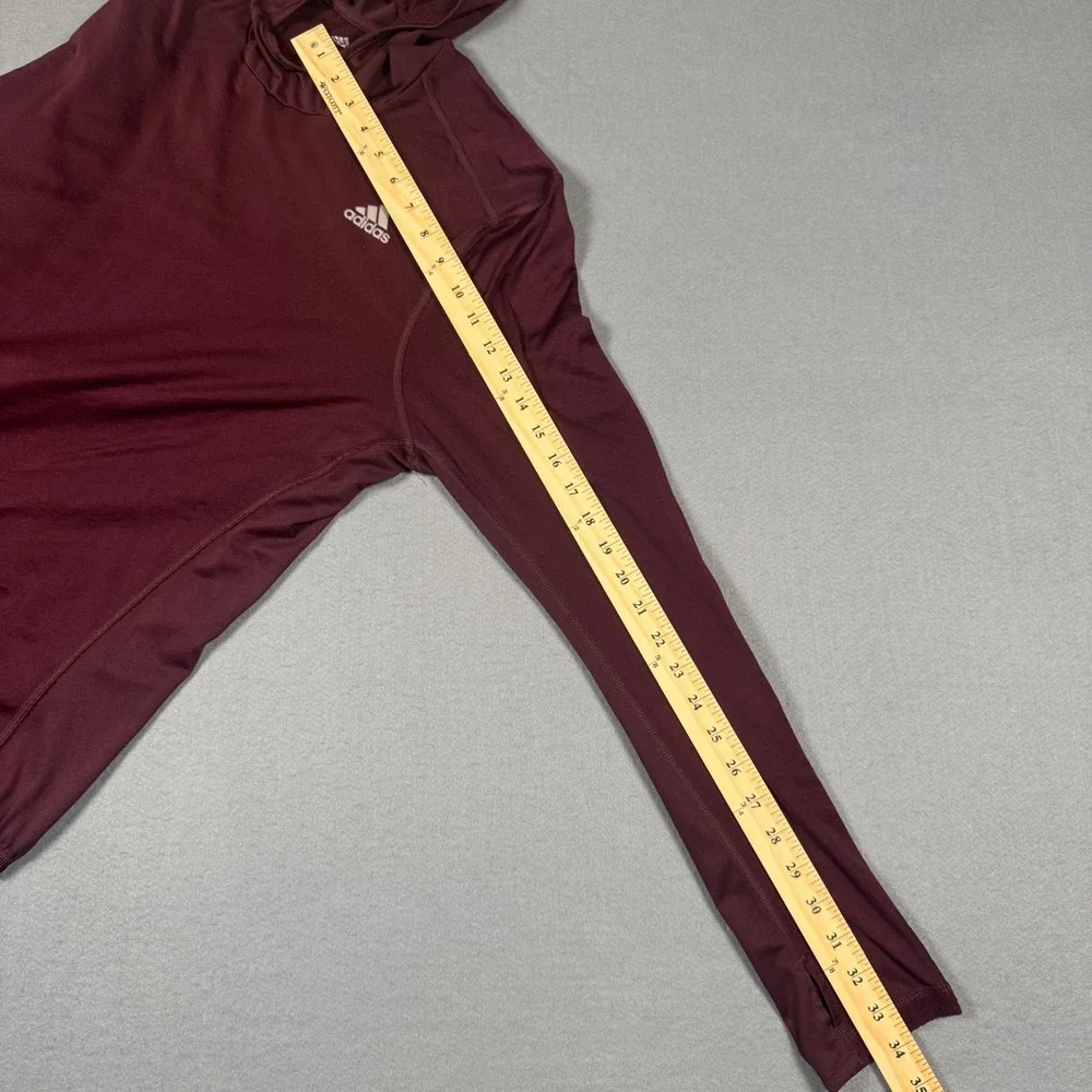 Adidas Energy Running Climawarm Hoodie Maroon Burgundy Mens Large Long Sleeve